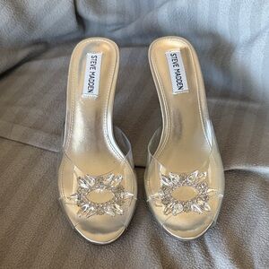 NWOT Steve Madden  PVC Crystal Embellished Heels
